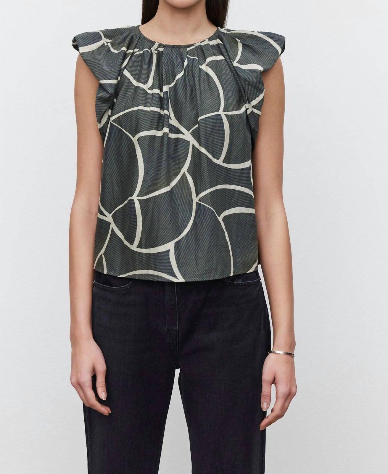 Velvet By Graham &amp; Spencer Camille Printed Silk Cotton Voile Top Size S - $131.67