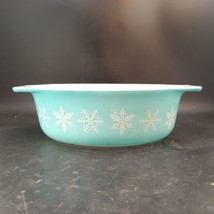 Pyrex Turquoise Snowflake Oval Casserole Dish #043, 1.5 Quarts, OBO - £18.68 GBP