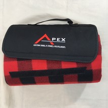 Apex Red Buffalo Plaid Fold Up Carry Picnic Blanket - £15.82 GBP