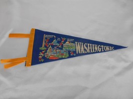 Old Vtg WASHINGTON DC FELT PENNANT Flag Travel Souvenir Historical Memor... - $19.79