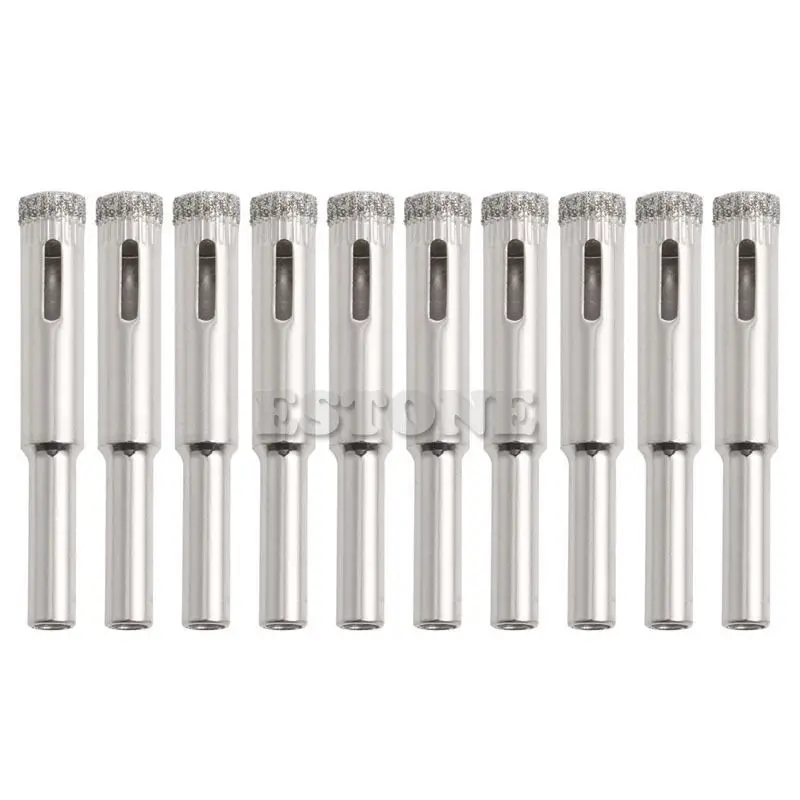 New 10pcs 5mm 6mm 8mm 10mm 12mm diamond coated core drill bits hole saw glass tile thumb200