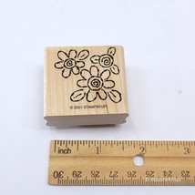Tags &amp; More 2001 Stampin up! 1 3/4&quot; Rubber Stamp  wood mounted Spring fl... - £1.57 GBP
