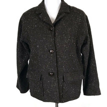 Chaus Womens Shirt Size 8 Petite Brown Speckled Long Sleeve Wool Lined P... - £22.87 GBP