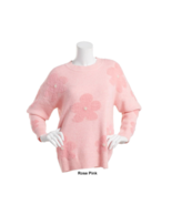 Nanette Lepore Pink Flower &amp; Pearl Sweater NWT Sz L - £23.23 GBP