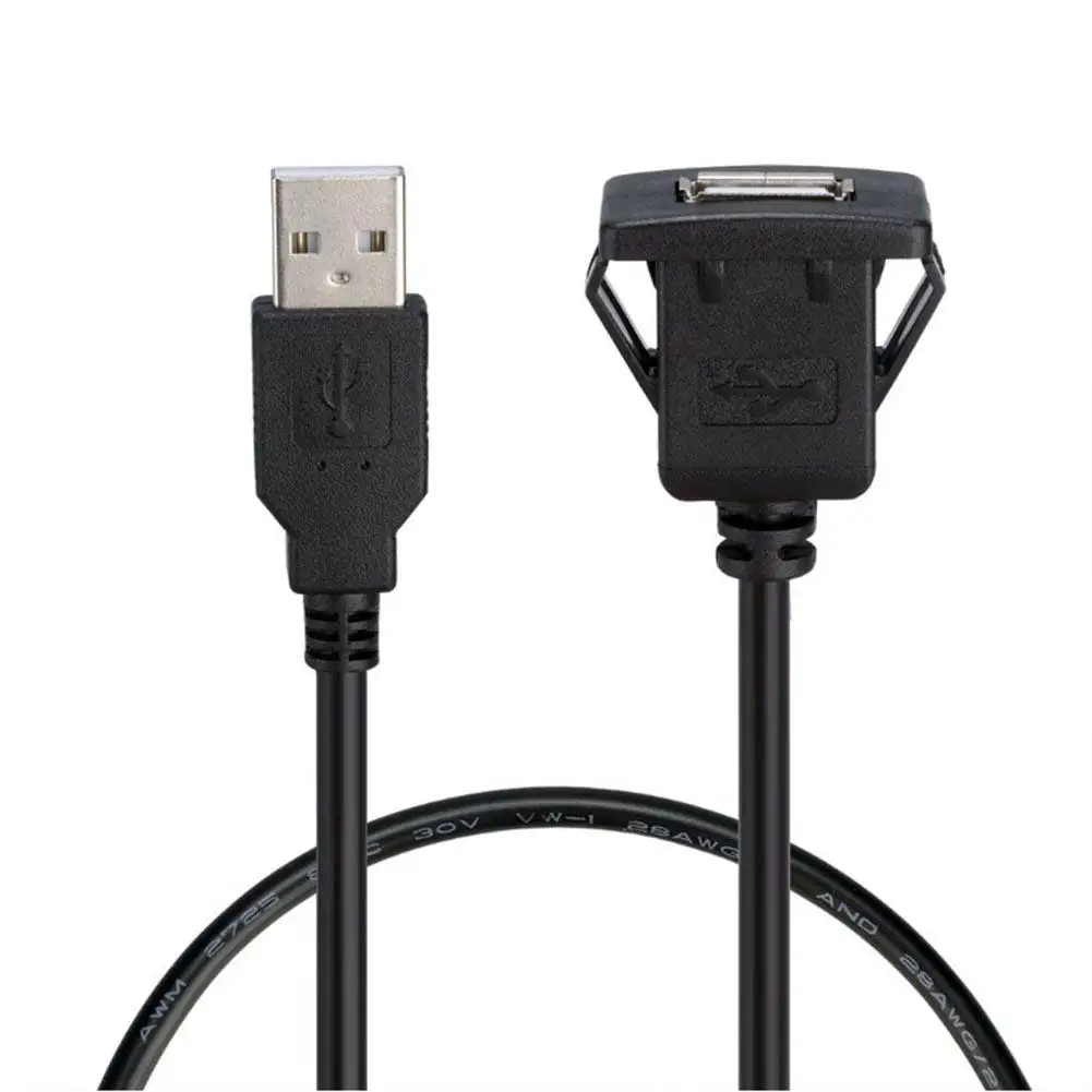 1m USB 2.0 A Male to Female Car Flush Mount Extension Cable Car Van Dashboard - £12.67 GBP