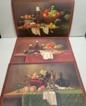 6 Vintage Traditional Still Life Placemats Painted by Robert R. Adragna ... - $46.41