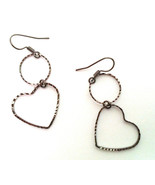 Dangling Lightweight Metal Hook Earrings with Heart and Circle Shapes - $13.57 CAD