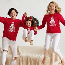 Minimalist red Christmas pullover for woman with Christmas tree, Ugly Xm... - £35.78 GBP