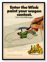 Wink Soda Paint Your Wagon Contest Print Ad Vintage 1969 Magazine Advertisement - £7.73 GBP