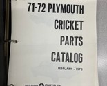 1971 1972 Plymouth Cricket Parti Catalogo Manuale OEM - $24.98
