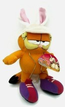 Garfield Bunny Ears Russell Stover Easter 8&quot; Plush Toy w/ Tag Stuffed Animal Cat - £8.65 GBP