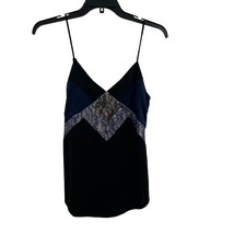 Express Blue Black Lace Detail Cami Size XS - £18.56 GBP