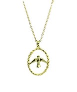 14k Holy Spirit Dove Medal Pendant Gold Plated Medal 20 inch Chain Chris... - $242.33 MXN