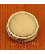 Brass Round Medicine Pill Box - Perfect Purse Size Storage for Vitamins ... - $13.16 CAD