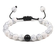 Ce beaded bracelets natural stone lava matte white black braided bracelet for men women thumb200