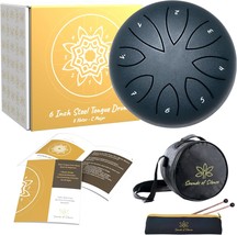 Steel Tongue Drum All Inclusive Set - 6 Inch 8 Notes Steel Tongue, Navy Blue - £27.79 GBP