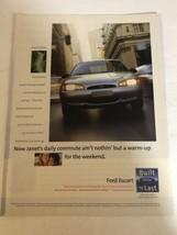 1999 Ford Escort Car Vintage Print Ad Advertisement  PA3 - $7.91