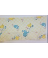 Vintage cutest Checkered receiving blanket in yellow with baby animals R... - $16.43 CAD