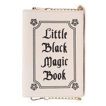 Magic Book Shape Clutch for Women Black Book of Spells Chain Shoulder Bag Small  - £25.08 GBP