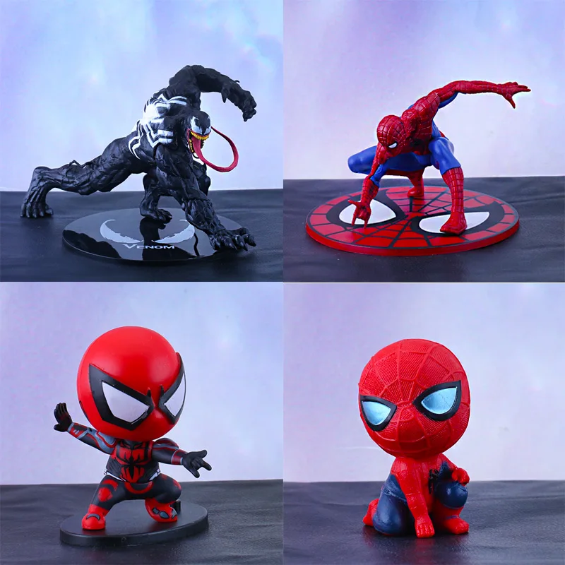 Disney Cartoon Movie Avengers Hero SpiderMan Venom Hulk Iron Man Anime Figure - $14.20+