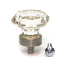 Amerock Traditional Classic Glass Clear Knob Satin Nickel 1 1/4&quot; Diamete... - $7.89