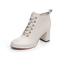 Women&#39;s Ankle Boots New Autumn Fashion High-heel Boots Women Thick Heel Genuine  - £77.65 GBP