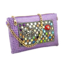 Textured Designer Glam Clutch/Wallet Sling with Cz&#39;s and Mystic Rainbow ... - £41.13 GBP
