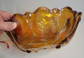 Carnival Glass Iridescent Serving Bowl Marigold image 3