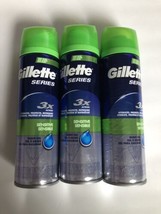 Lot Of 3 -  Cans Gillette Series Sensitive Shave Gel, 7 Oz Each Can - NEW - $10.85