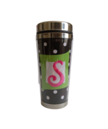 Novelty Tumbler Black Polka Dot Pattern Pink Embroidered Monogramed S, H... - $333.00 MXN