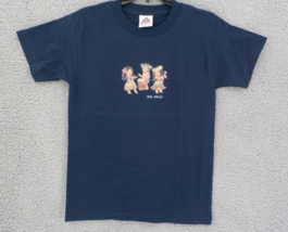 Wis Dells Tshirt Youth Sz L (14-16) Navy Blue Hawaiian Dancers Grass Skirts Nwot - £7.88 GBP