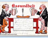 B &amp; E Comic Men Drinking Beer at Bierhaus Gesundheit UDB Postcard O5 - $10.64