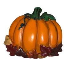 Vintage Autumn Fall Pumpkin &amp; Leaves Resin Brooch Lapel Pin Thanksgiving... - $9.50