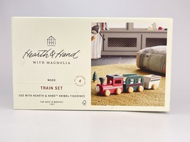 Hearth And Hand With Magnolia Wood Train Set 4 Pieces 2021 New - £34.36 GBP