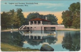 Milwaukee Wisconsin WI Postcard Lagoon Pavilion Humboldt Park  - £2.39 GBP