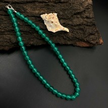 Natural Light Green Jade 8x8 mm Beaded Stretch Adjustable Necklace AN-113 - £8.71 GBP