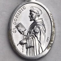 Saint Dominic Pray For Us Catholic Medal Pendant Charm Vintage Christian Italy - £9.48 GBP