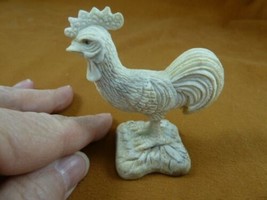 (Chick-2) Rooster chicken of shed ANTLER figurine Bali detailed carving ... - £67.68 GBP