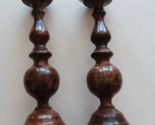 Pair of Matching Pillar Candle Holders Medium Earth Tone color  13.5&quot; Tall - £21.02 GBP