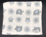 Blankets &amp; Beyond Elephant Baby Blanket Circle Owl Blue Gray - £10.23 GBP