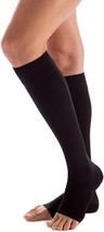 CAROLON Couture Below Knee, Open Toe Socks, Short Length, 20-30mmHg Blac... - $24.25