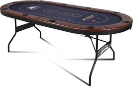 10 Player Foldable Poker Table, Texas Holdem Table, Folding Leisure Game - £362.15 GBP