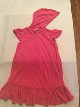 Size 5T Old Navy swimsuit cover dress hoodie pink terry cloth zipper girls - £11.00 GBP