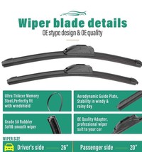 OEM 26&quot;+20&quot; Universal J/U Hook Wiper Blades - Quiet All-Season, Set of 2 - $24.63