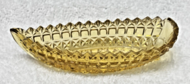 OLD Golden Yellow Glass Boat Canoe Master Open Salt Dip Detailed 4.5 x 1... - $18.32
