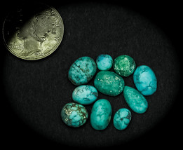 10.0 cwt. Vintage Persian Assorted Lot of 10 Turquoise Cabochons - £47.96 GBP