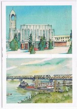 British Columbia BC Postcard Mission Westminster Abbey Rail Bridge Brend... - $2.16