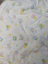 Baby Crib sheet vintage pastel building blocks bumble bees alphabet letters - $9.79