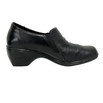 Thom McAn Diedre Slip On Black Leather Shoes #40354 Womens Size US 7.5 - £15.16 GBP