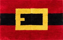 Soft Plush Bath Rug(nonskid)(20x30&quot;)CHRISTMAS,SANTA&#39;S Red,Yellow &amp; Black Belt,Ww - £14.20 GBP